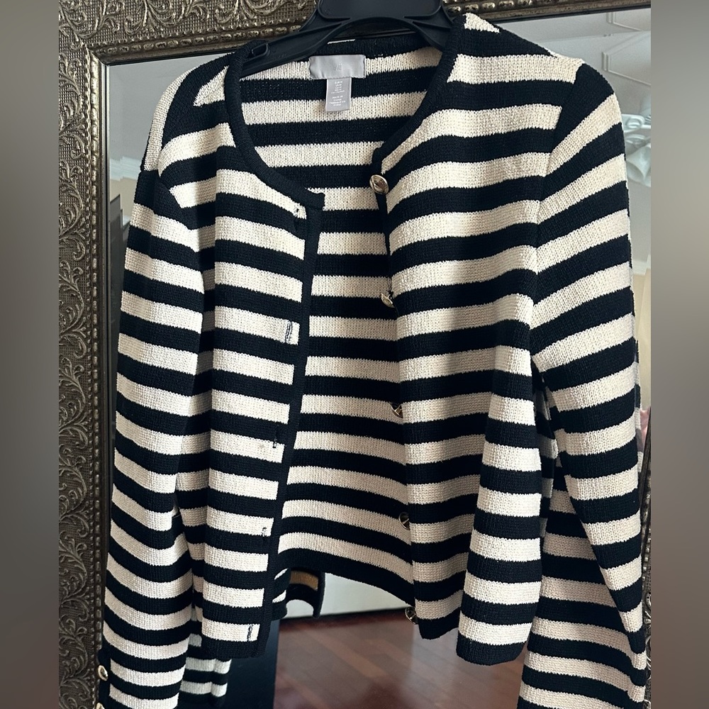 H&M striped heavy cardigan